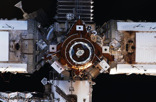 Views of the Mir Space Station during rendezvous