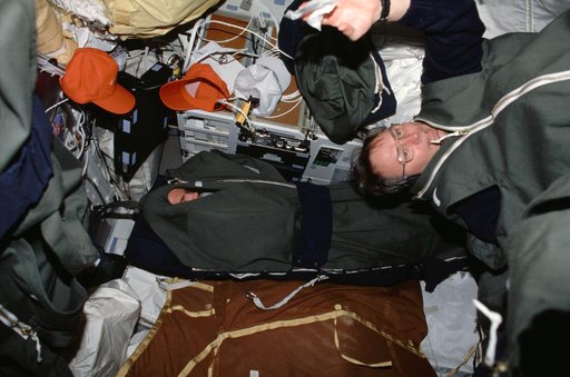 View of the STS-88 crew on the Endeavour's middeck