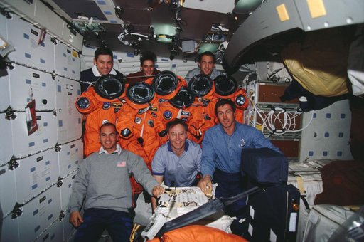 View of the STS-88 crew during deorbit preparations