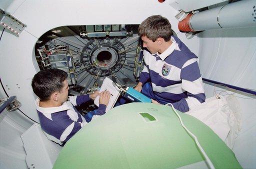 View of the STS-88 crew in the Node 1/Unity module