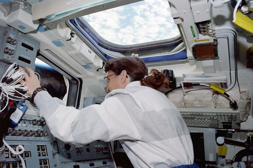 Currie on the flight deck during Node 1 grapple