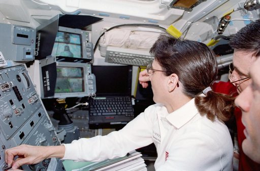 Currie on the flight deck during rendezvous
