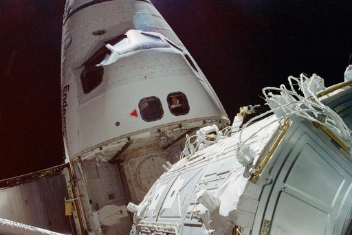 View of the ISS stack in the Endeavour's payload bay