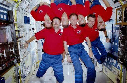 STS-90 inflight crew portraits