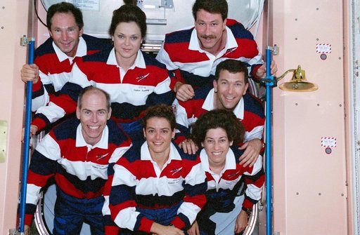 STS-96 In-flight crew portrait in the Node 1/Unity module