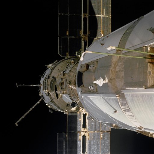 Views of Zvezda and Zarya taken during STS-97