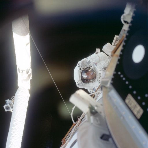 View of MS Noriega waves to the camera during the third EVA of STS-97