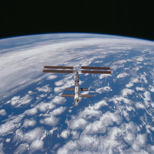 Views of the ISS during Endeavour's final flyaround for STS-97