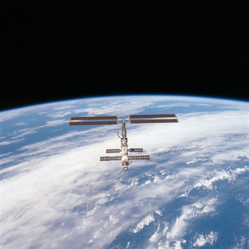Views of the ISS during Endeavour's final flyaround for STS-97