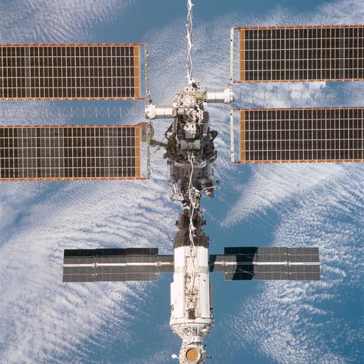 Views of the P6 Truss and solar arrays during the final flyaround of STS-97