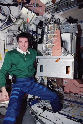 Krikalev at work in Node 1