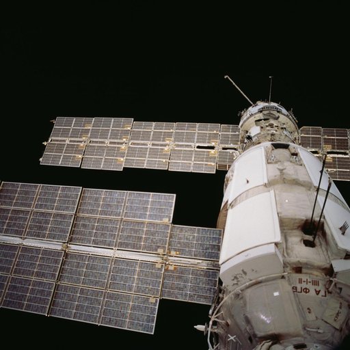 View looking up nadir side of ISS to SM