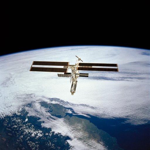 Zenith view of ISS over Earth limb taken during fly-around