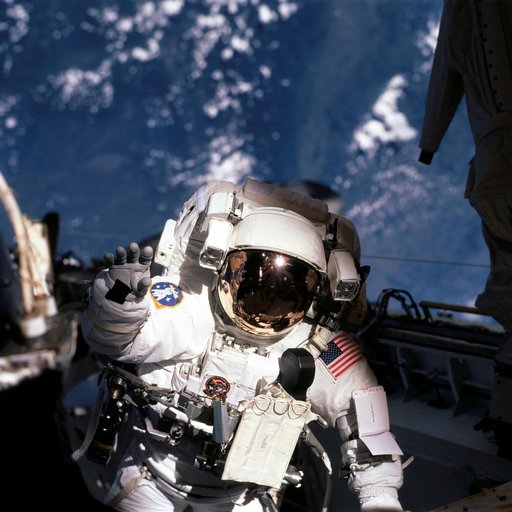 Close view of Forrester during EVA
