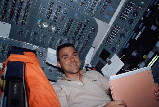 PLT Carey at commander's station on forward flight deck