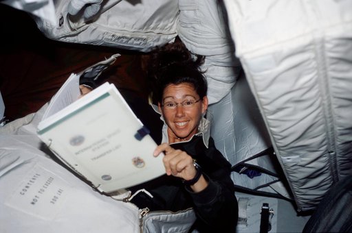 MS Magnus on middeck with stowage bags