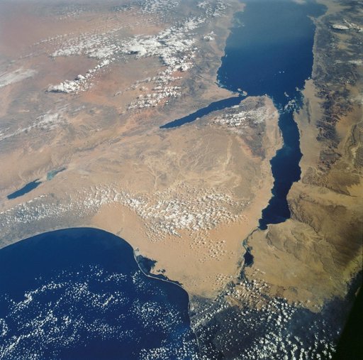 Sinai peninsula taken by the STS-112 crew