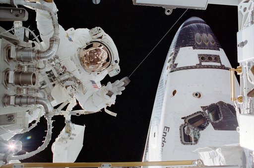Herrington and Endeavour during STS-113 EVA 3