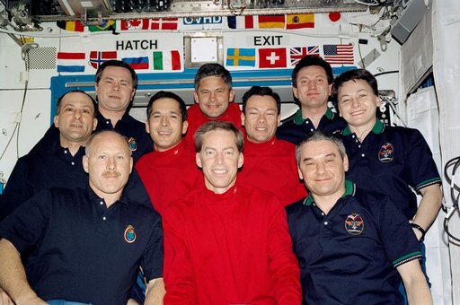 STS-113, Expedition Five and Six In-flight Crew Portrait in the U.S. Laboratory for STS-113