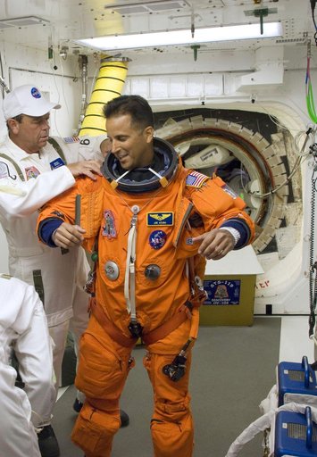 STS-119 Astronaut White Room Launch Prep