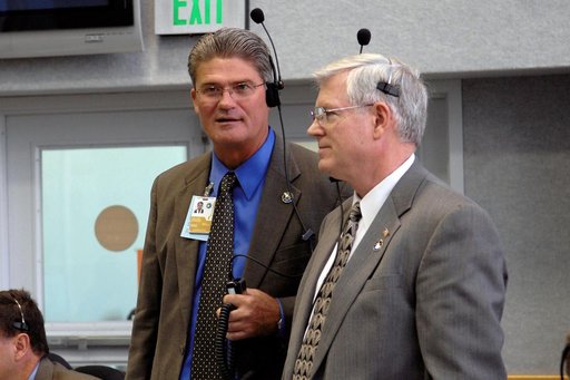 KSC Director Parsons and JSC Director Coats during STS-120 launch
