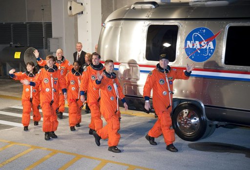 STS-131 Crew Walkout at Kennedy Space Center (KSC)