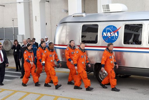 STS-133 crew walkout from O&C