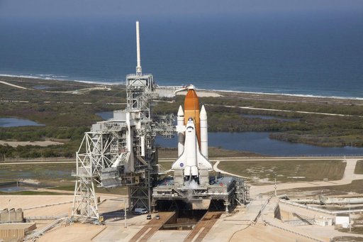 Discovery on launch pad