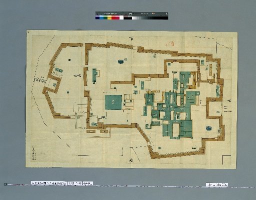 Map of Osaka Castle, Honmaru and Palace Buildings