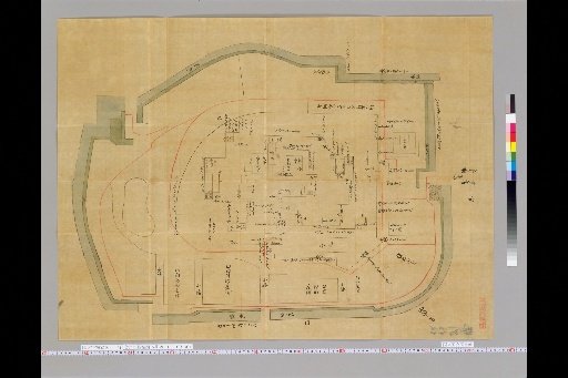[Pictures of Ancient Japanese Castles] [Volume 2, Tokaido Section (1)] 24 Map of Matsusaka Castle, Ise Province