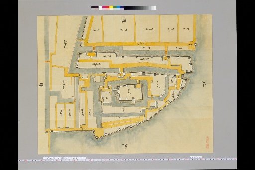 [Pictures of Ancient Japanese Castles] [Volume 2, Tokaido Section (1)] 26 Map of Kuwana Castle, Ise Province