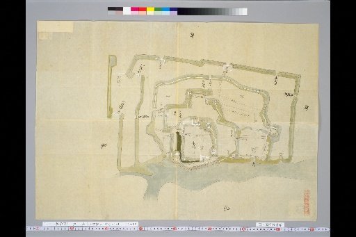 [Pictures of Ancient Japanese Castles] [Volume 3, Tokaido Section (2)] 37 Map of Yoshida Castle, Mikawa Province