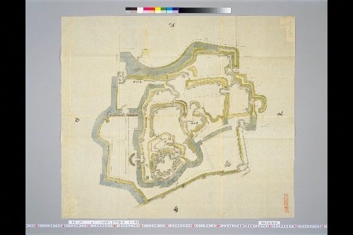 [Pictures of Ancient Japanese Castles] [Volume 3, Tokaido Section (2)] 41 Map of Okazaki Castle, Mikawa Province