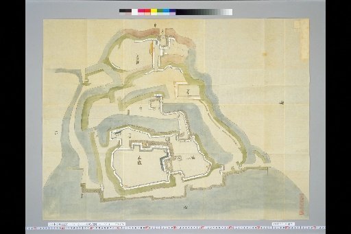 [Pictures of Ancient Japanese Castles] [Volume 3, Tokaido Section (2)] 43 Map of Karaya Castle, Suruga Province