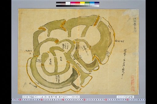 [Pictures of Ancient Japanese Castles] [Volume 3, Tokaido Section (2)] 44 Ancient Map of Tanemine Castle, Suruga Province