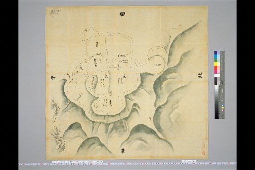 [Pictures of Ancient Japanese Castles] [Volume 4, Tokaido Section (3)] 51 Map of Kanaya Suwawara Castle, Tōtōmi Province