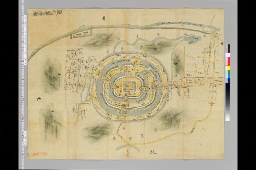 [Pictures of Ancient Japanese Castles] [Volume 4, Tokaido Section (3)] 55 Map of Tanaka Castle in Suruga Province