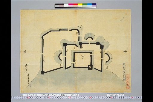 [Pictures of Ancient Japanese Castles] [Volume 4, Tokaido Section (3)] 59 Map of the Ancient Eshiri Castle in Suruga Province