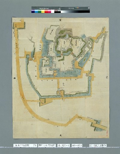 [Pictures of Ancient Japanese Castles] [Volume 5, Tokaido Section (4)] 74 Map of Odawara Castle in Sagami Province
