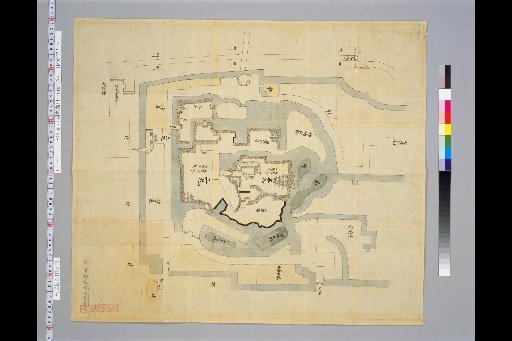 [Pictures of Ancient Japanese Castles] [Volume 5, Tokaido Section (4)] 75 Map of Odawara Castle in Sagami Province