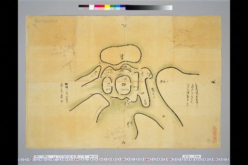 [Pictures of Ancient Japanese Castles] [Volume 5, Tokaido Section (4)] 78 Map of the Ancient Okazaki Castle in Sagami Province