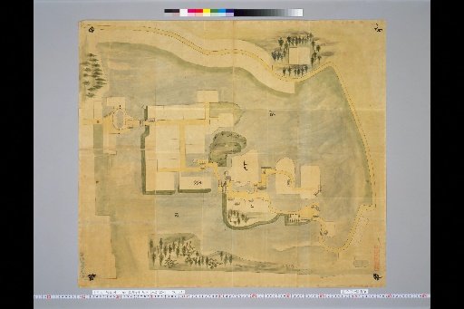 [Pictures of Ancient Japanese Castles] [Volume 6, Tokaido Section (5)] 82 Map of Iwazuki Castle in Musashi Province