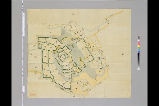 [Pictures of Ancient Japanese Castles] [Volume 6, Tokaido Section (5)] 83 Illustrated Map of the Castle of Oshi in Musashi Province