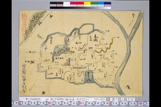 [Pictures of Ancient Japanese Castles] [Volume 6, Tokaido Section (5)] 93 Map of Taki Castle in Taki District, Musashi Province