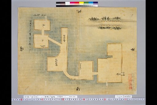 [Pictures of Ancient Japanese Castles] [Volume 6, Tokaido Section (5)] 94 Map of Kaji Castle in Musashi Province