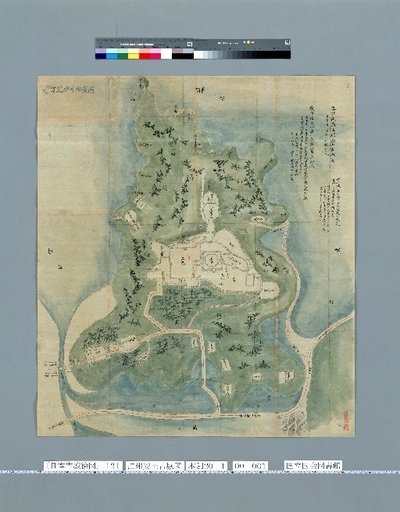 [Japanese Ancient Castle Maps] [Volume 8, Tōsandō Section (1)] 121 Map of the Ancient Castle of Azuchi, Ōmi Province