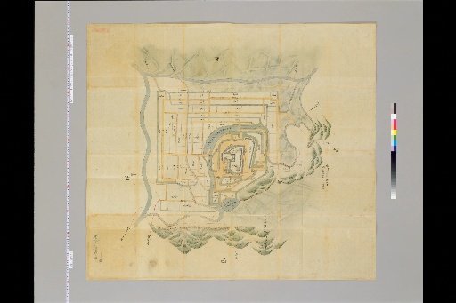Pictures of Ancient Japanese Castles, Volume 13, Tōsandō Section (6), 183 Map of the Town of Shiroishi Castle, Mutsu Province