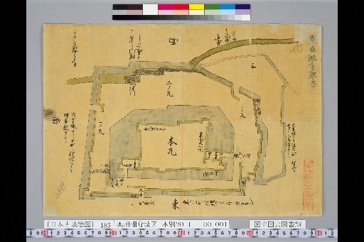 Pictures of Ancient Japanese Castles, Volume 13, Tōsandō Section (6), 185 Map of Tanakura Castle, Mutsu Province