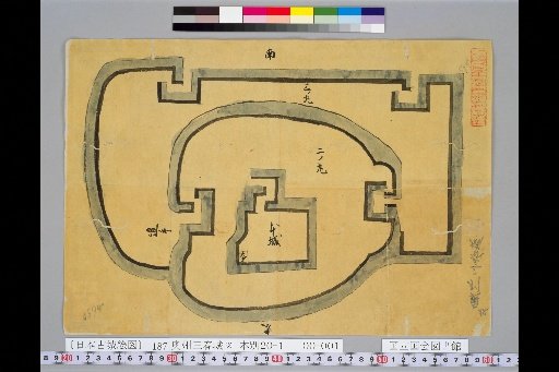Pictures of Ancient Castles of Japan, Volume 13, Tōsandō Section (6), 187: Map of Miharu Castle in Ōshū