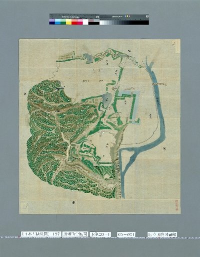 Pictures of Ancient Castles of Japan, Volume 13, Tōsandō Section (6), 197: Map of Sendai Castle in Ōshū